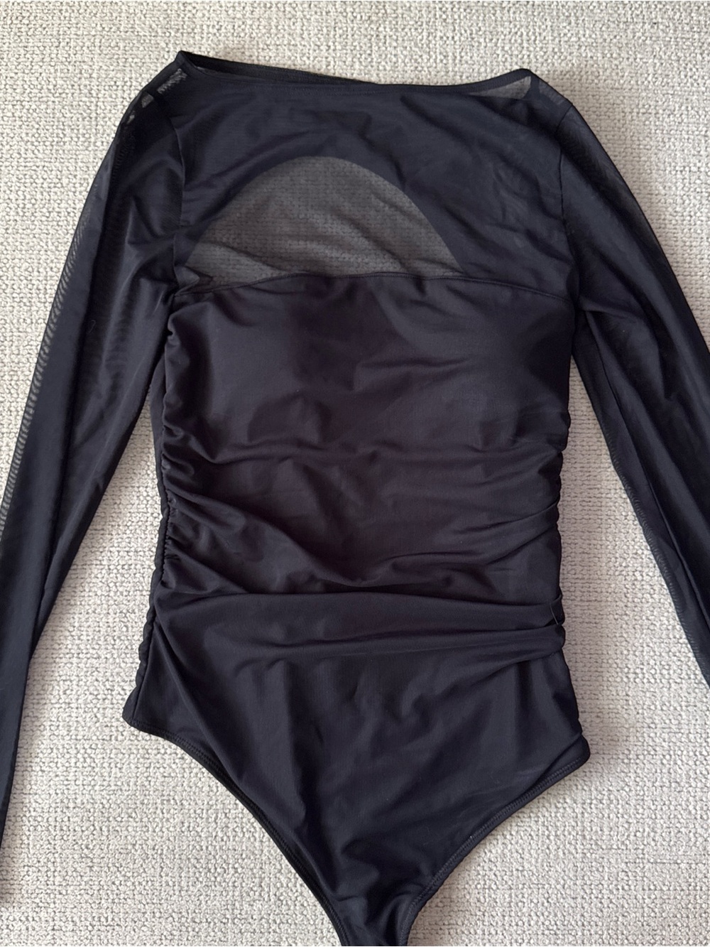 Abercrombie mesh Long Sleeve Black Bodysuit